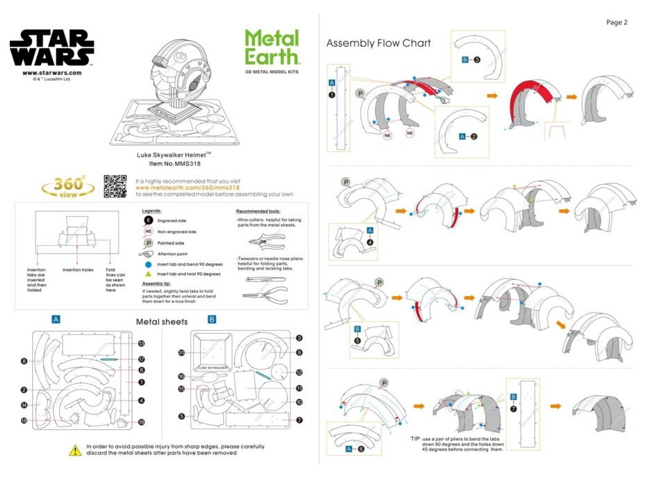 METAL EARTH 3D puzzle Star Wars: Přilba Luke Skywalkera