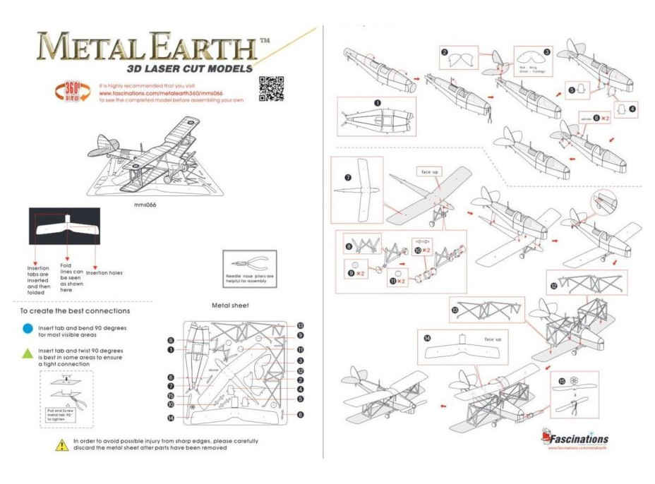 METAL EARTH 3D puzzle Letoun de Havilland Tiger Moth