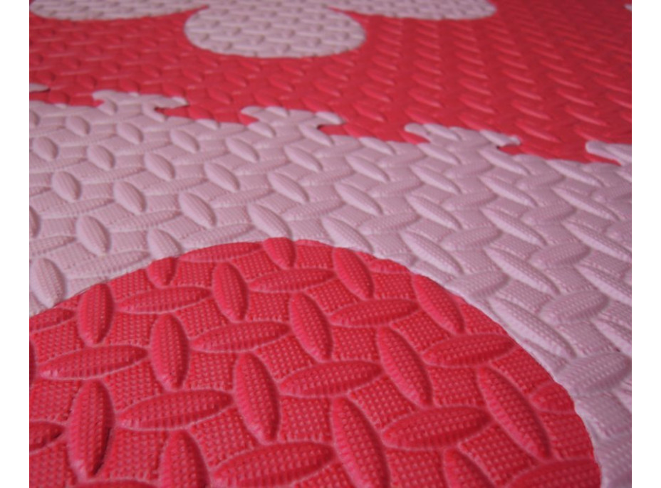 Pěnový BABY koberec s okraji - růžová,červená