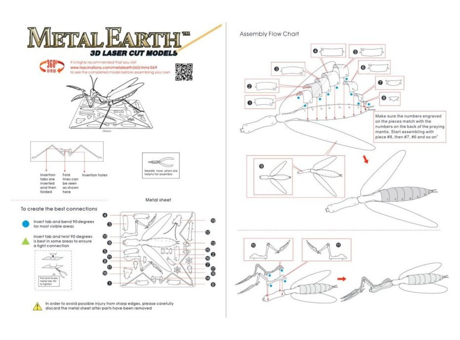 METAL EARTH 3D puzzle Kudlanka nábožná