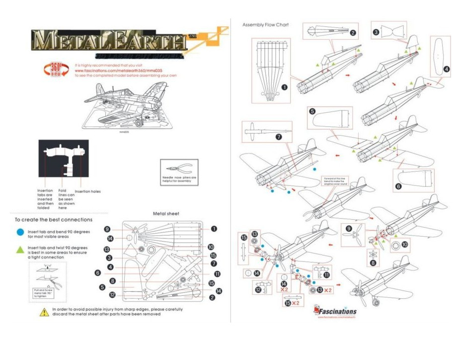 METAL EARTH 3D puzzle Letoun F4U Corsair