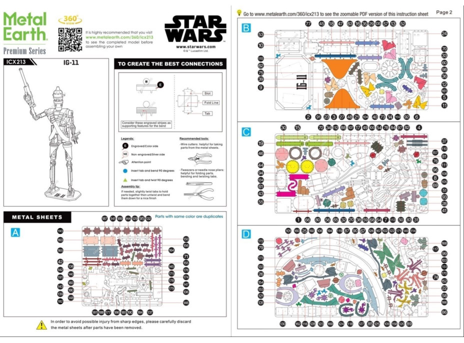 METAL EARTH 3D puzzle Star Wars The Mandalorian: IG-11 (ICONX)