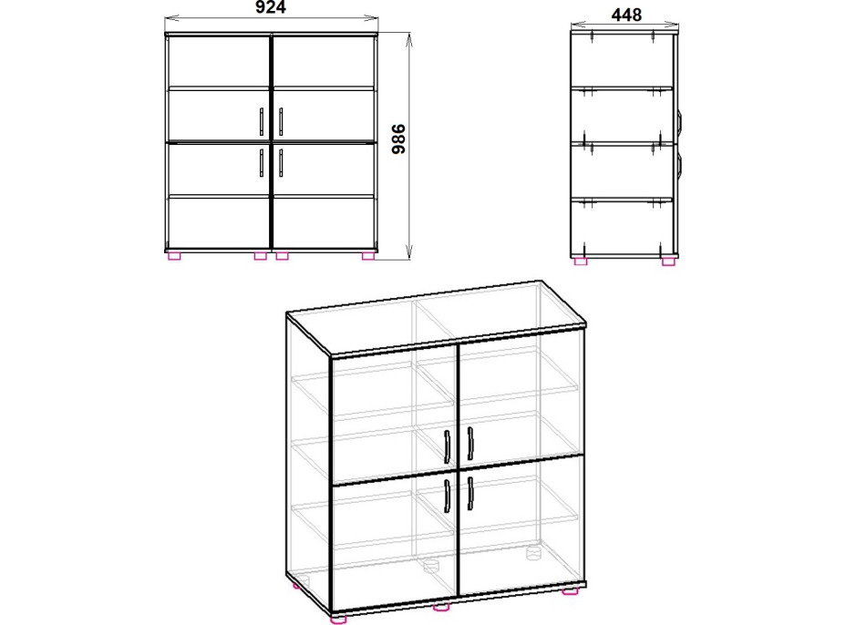 Praktická komoda-4D