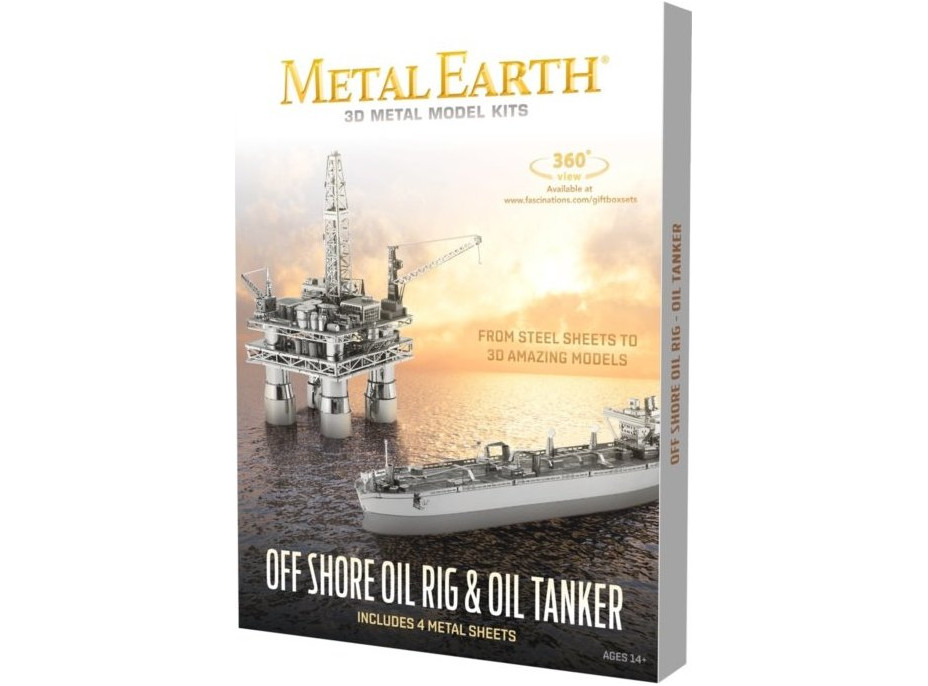 METAL EARTH 3D puzzle Ropná plošina a tanker (deluxe set)