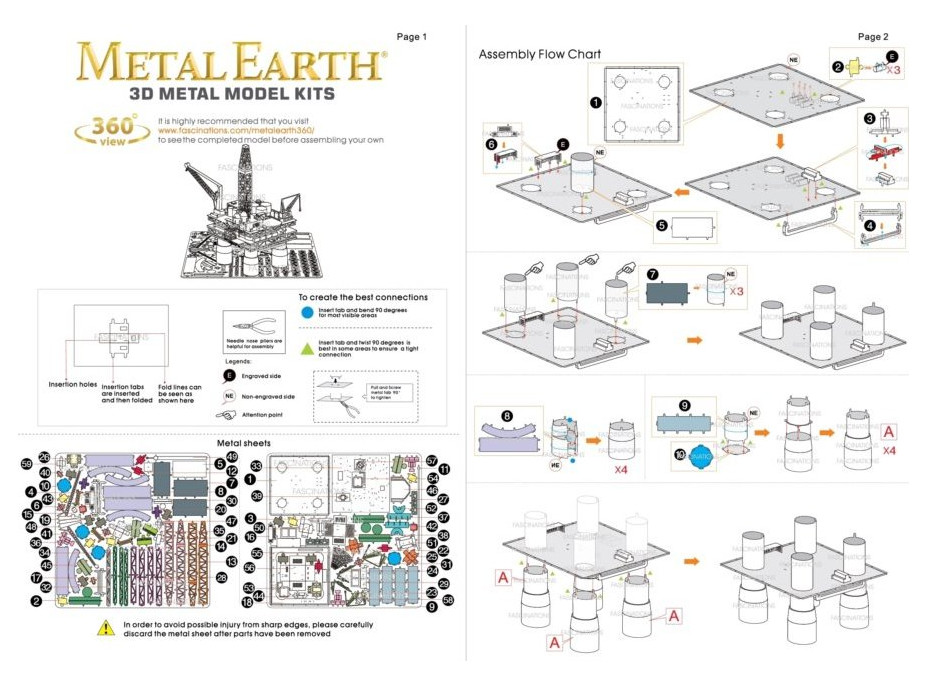 METAL EARTH 3D puzzle Ropná plošina a tanker (deluxe set)