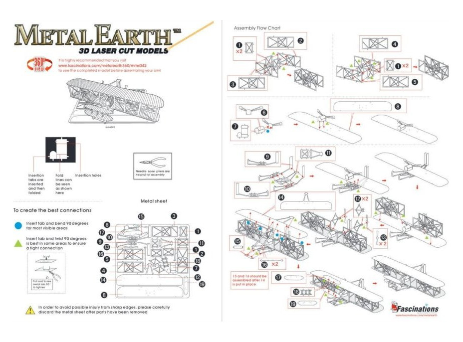 METAL EARTH 3D puzzle Letadlo bratrů Wrightových