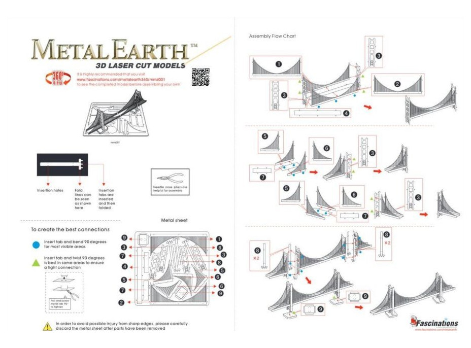 METAL EARTH 3D puzzle Most Golden Gate