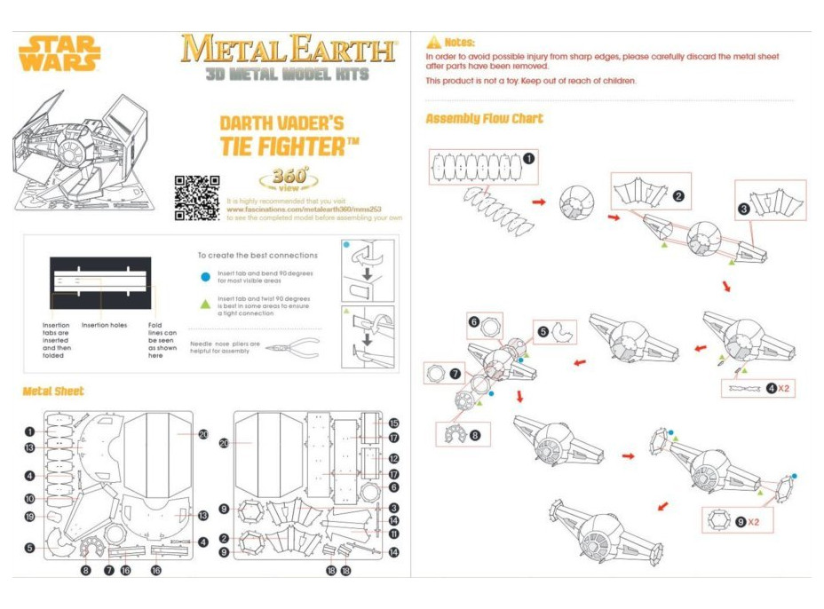 METAL EARTH 3D puzzle Star Wars: Darth Vader's Tie Fighter