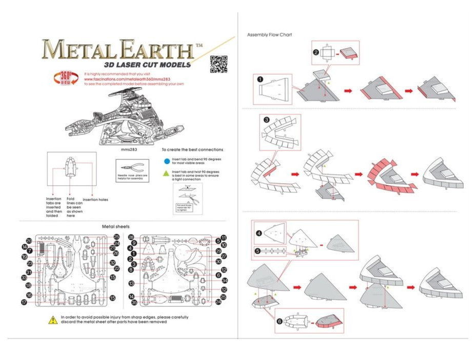 METAL EARTH 3D puzzle Star Trek: Klingon Vor'cha class