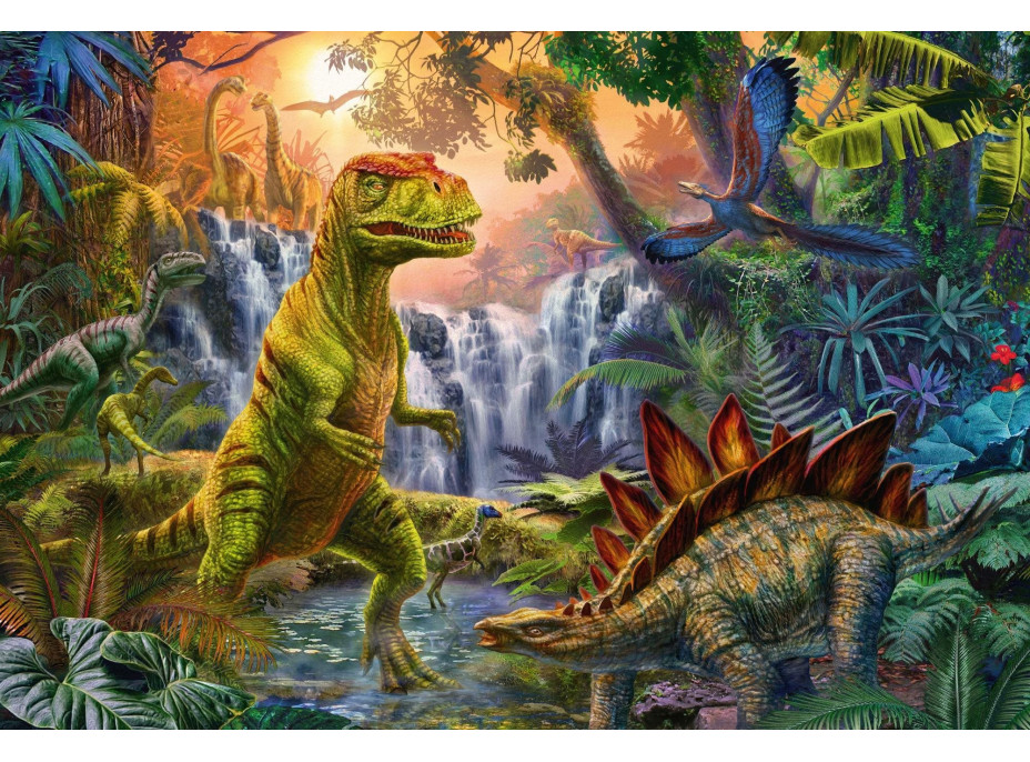 SCHMIDT Puzzle Dinosauři 4v1 v plechovém kufříku (60,60,100,100 dílků)