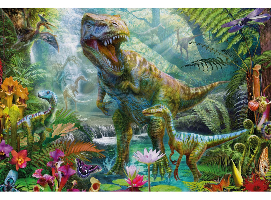 SCHMIDT Puzzle Dinosauři 4v1 v plechovém kufříku (60,60,100,100 dílků)