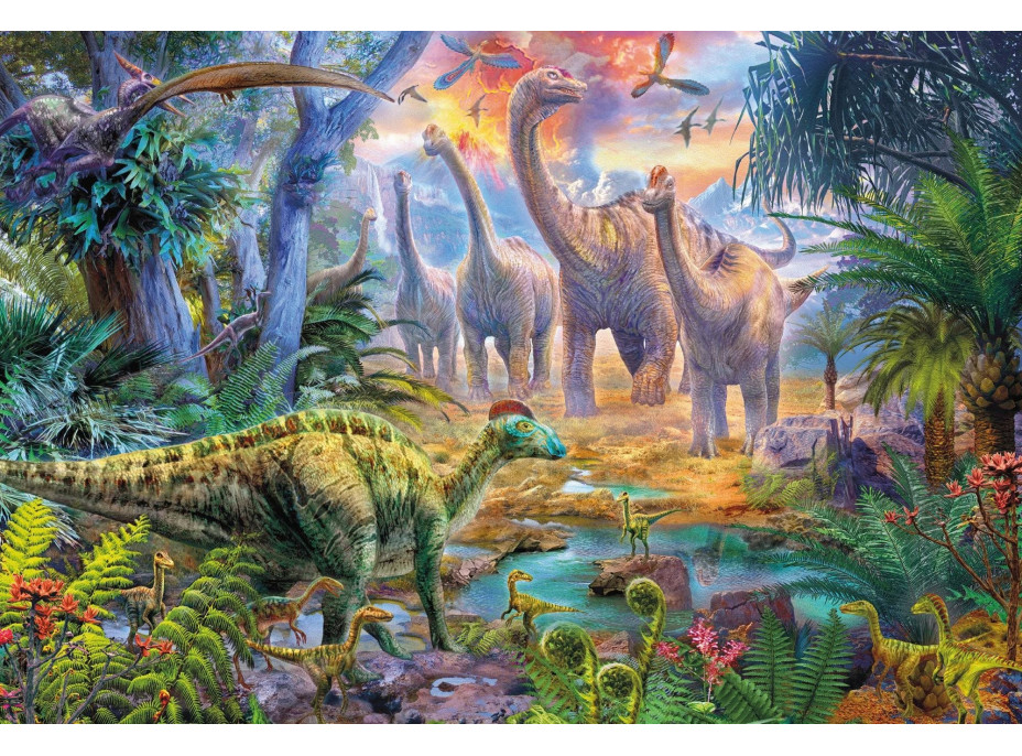 SCHMIDT Puzzle Dinosauři 4v1 v plechovém kufříku (60,60,100,100 dílků)