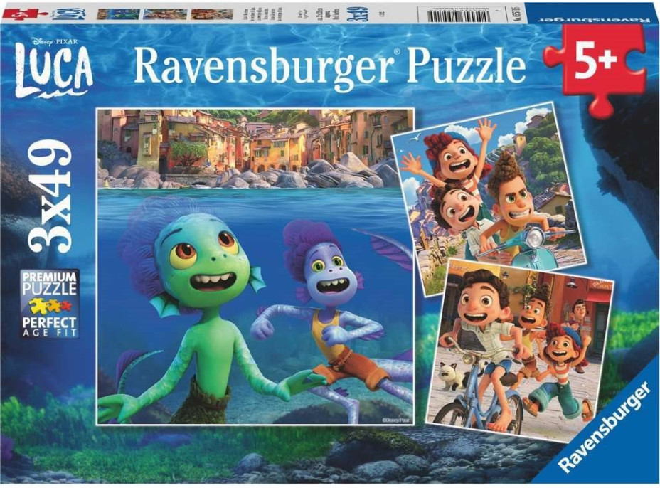 RAVENSBURGER Puzzle Disney Pixar: Luca 3x49 dílků