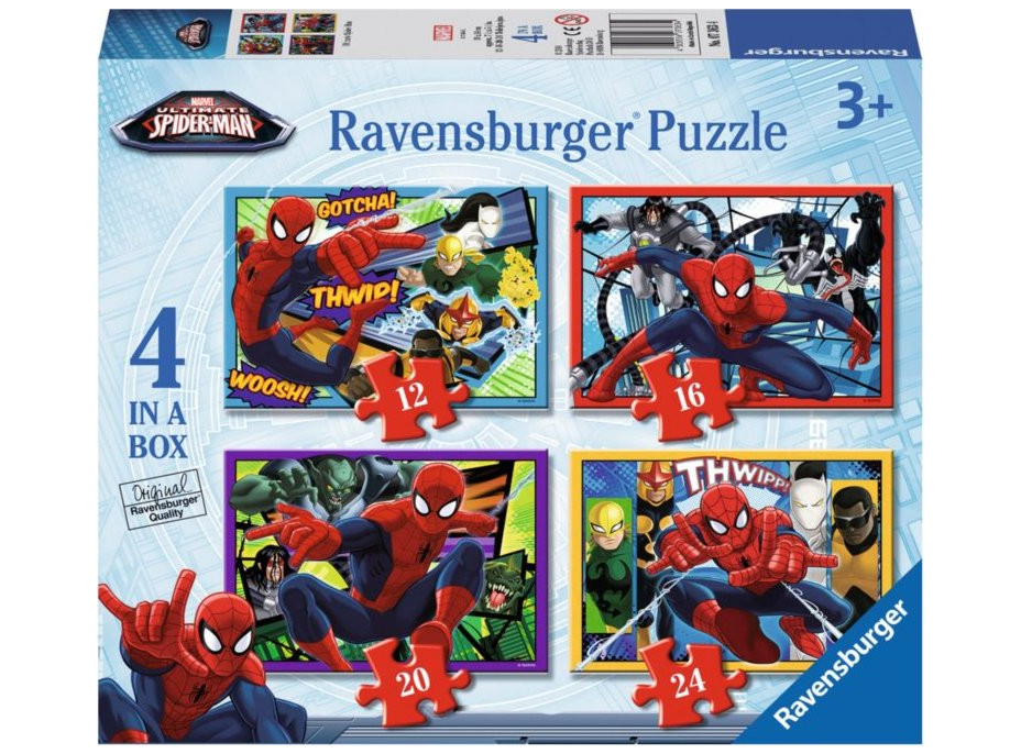 RAVENSBURGER Puzzle Spiderman 4v1 (12,16,20,24 dílků)