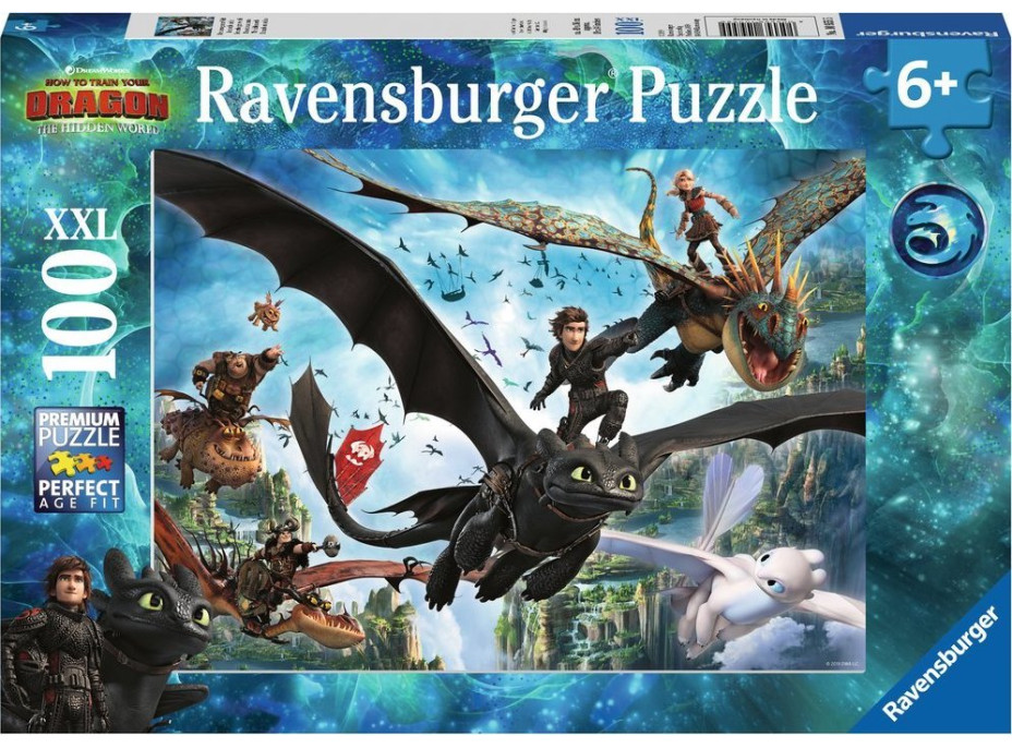 RAVENSBURGER Puzzle Jak vycvičit draka III XXL 100 dílků