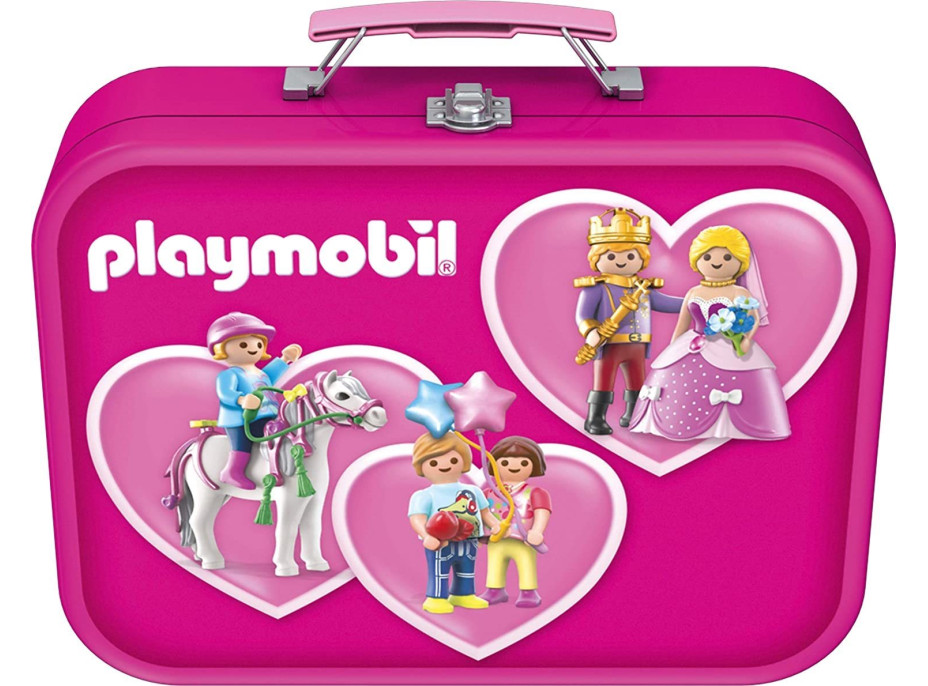 SCHMIDT Puzzle Playmobil 4v1 v plechovém kufříku (60,60,100,100 dílků)