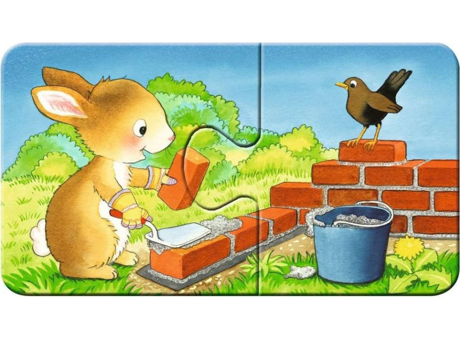 RAVENSBURGER Moje první puzzle Zvířátka na stavbě 9x2 dílků