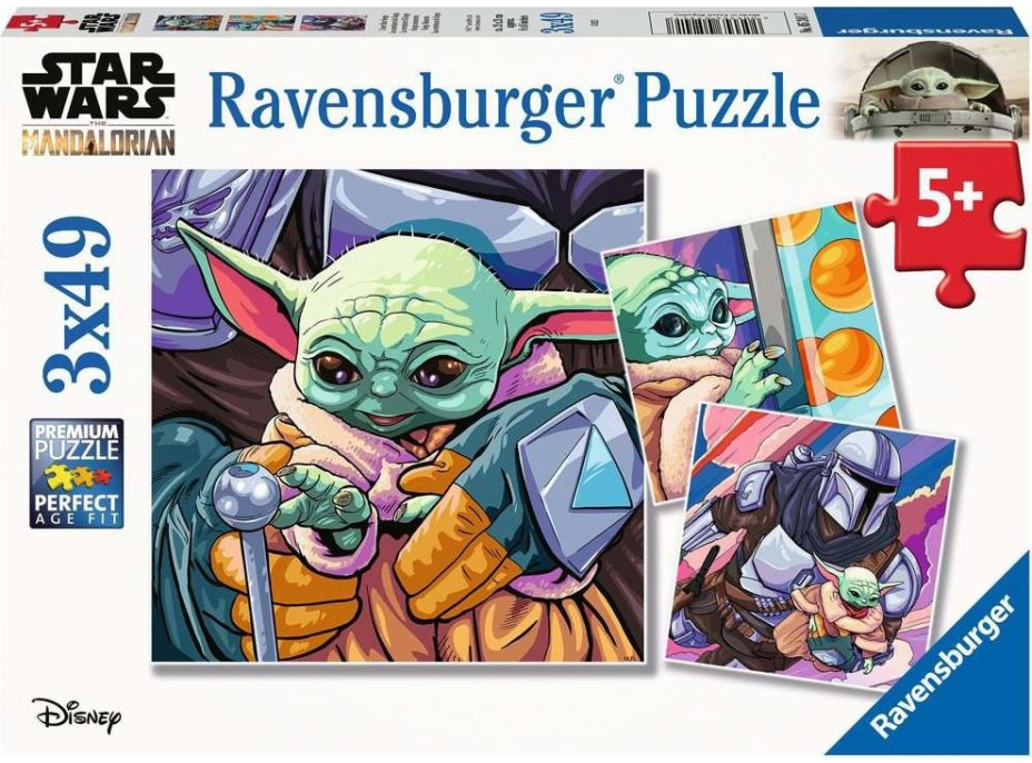 RAVENSBURGER Puzzle Star Wars: Mandalorian 3x49 dílků