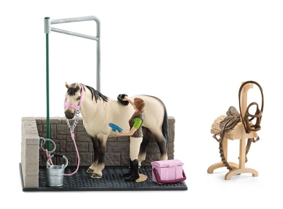 SCHLEICH Horse Club® 42104 Mycí kout pro koně s příslušenstvím