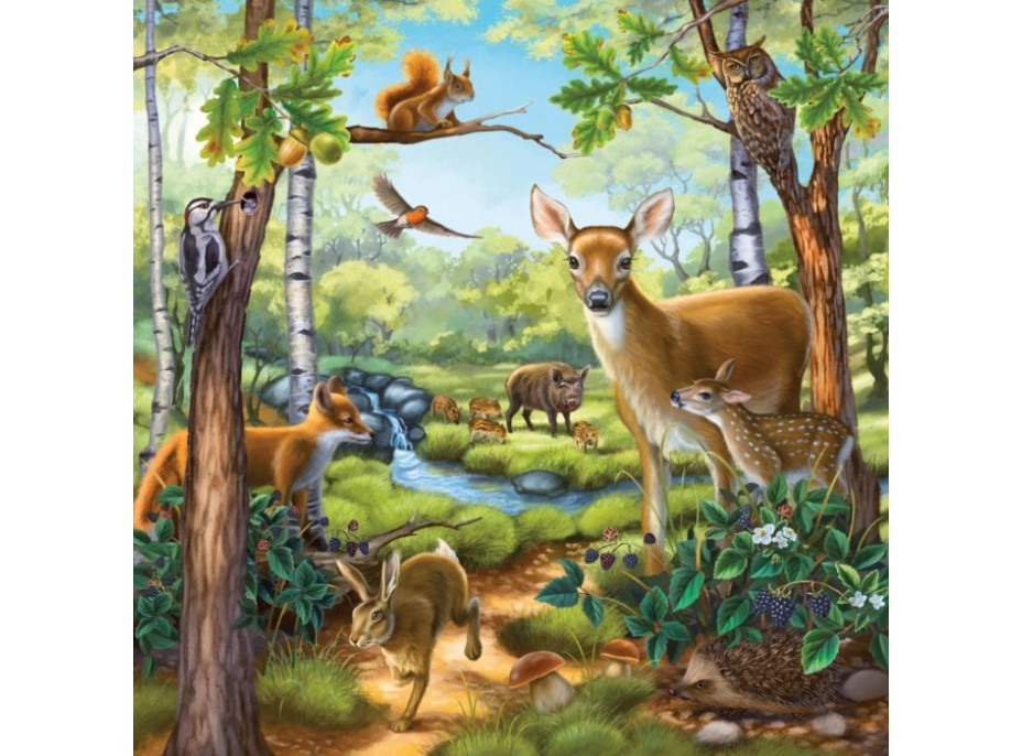 RAVENSBURGER Puzzle Zvířata v lese, ZOO a na statku 3x49 dílků