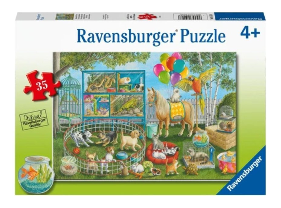 RAVENSBURGER Puzzle Zábava s domácími zvířátky 35 dílků