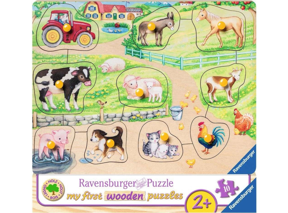 RAVENSBURGER Dřevěná vkládačka Ráno na farmě