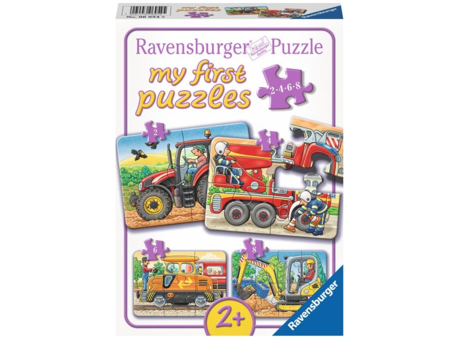 RAVENSBURGER Moje první puzzle Dopravní stroje 4v1 (2,4,6,8 dílků)