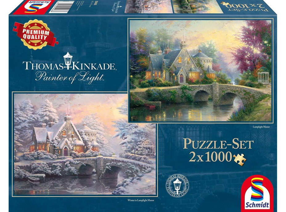 SCHMIDT Puzzle Jaro a zima v Lamplight Manor 2x1000 dílků