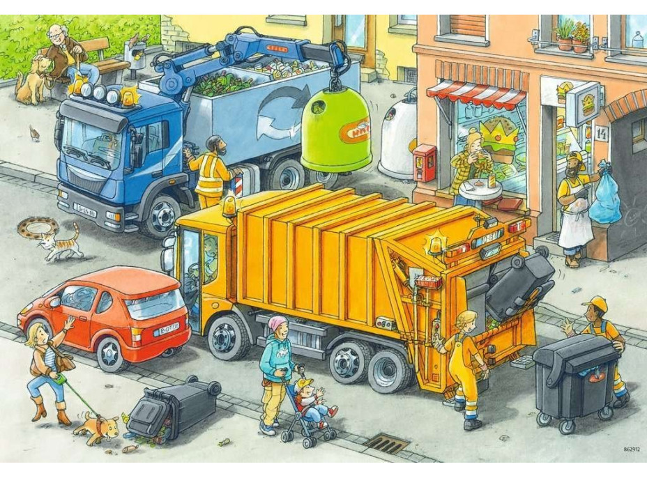 RAVENSBURGER Puzzle Popeláři a odtahový vůz 2x24 dílků