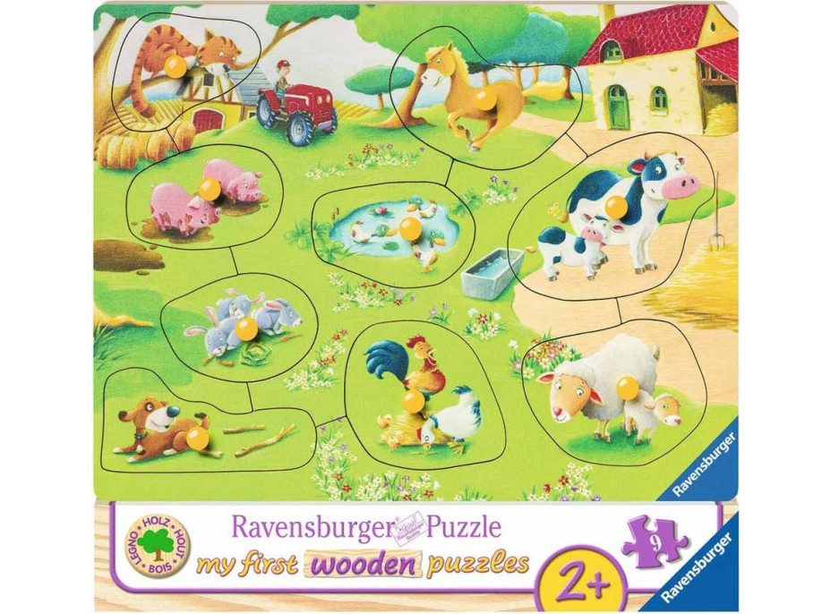 RAVENSBURGER Dřevěná vkládačka Zvířátka na farmě