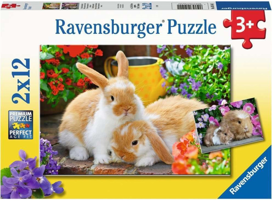 RAVENSBURGER Puzzle Čas na mazlení 2x12 dílků