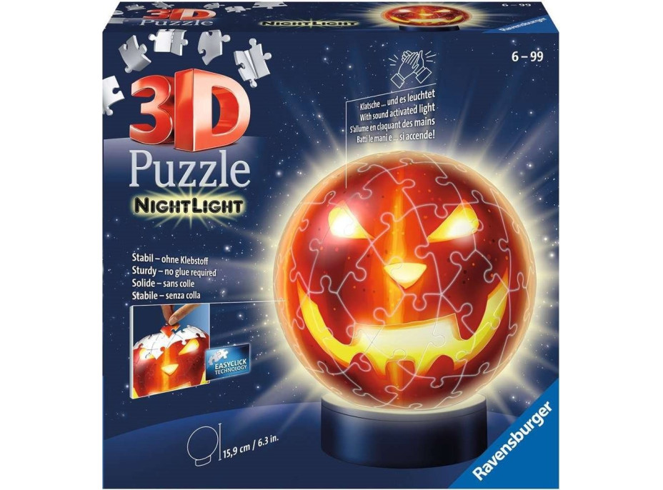 RAVENSBURGER Svítící puzzleball Dýňová hlava 74 dílků