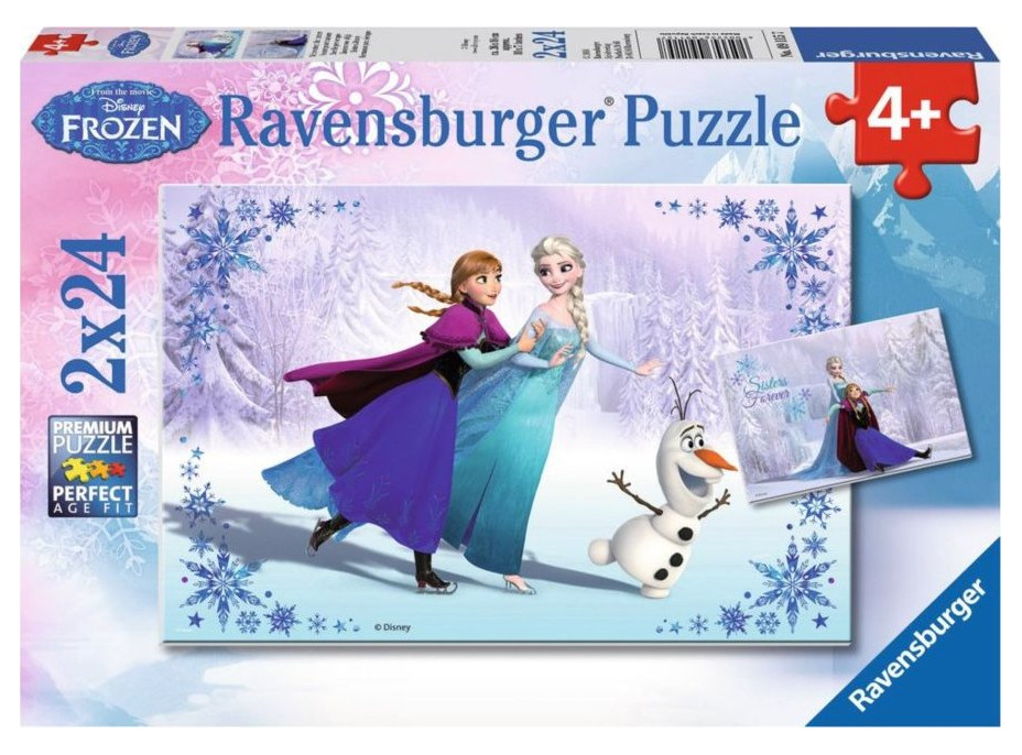 RAVENSBURGER Puzzle Ledové království: Sestry navždy 2x24 dílků