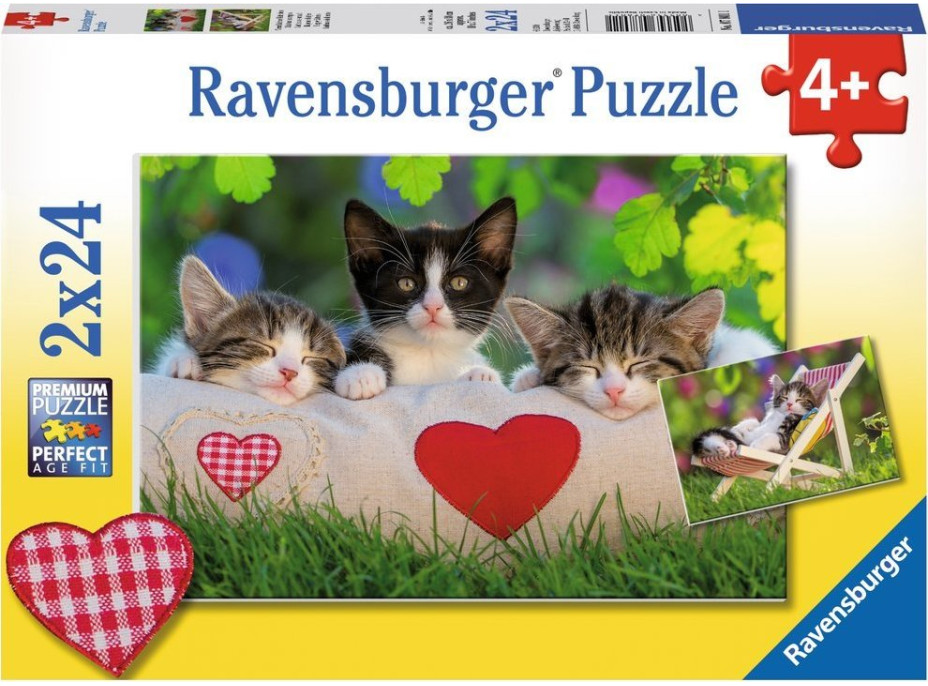 RAVENSBURGER Puzzle Ospalá koťata 2x24 dílků