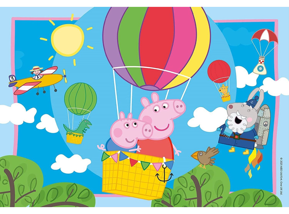 RAVENSBURGER Puzzle Prasátko Peppa: Pepino dobrodružství 2x12 dílků