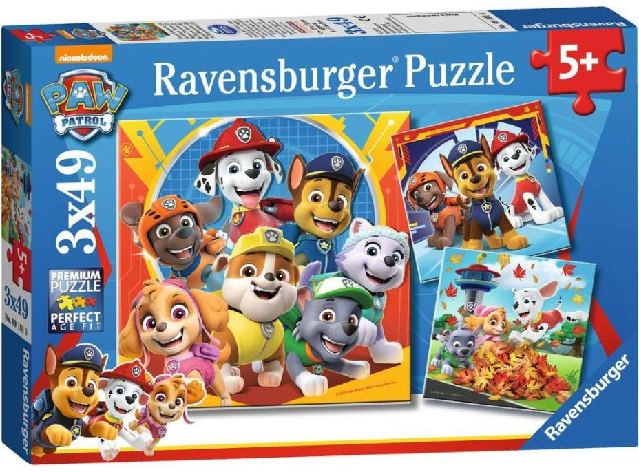 RAVENSBURGER Puzzle Tlapková patrola 3x49 dílků