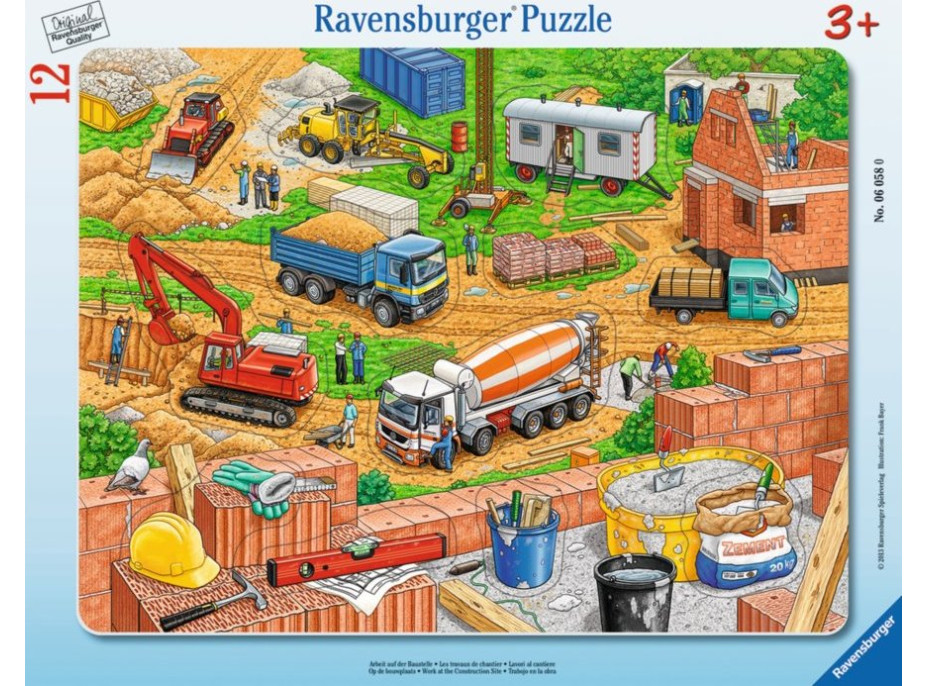 RAVENSBURGER Vkládačka Práce na staveništi 12 dílků