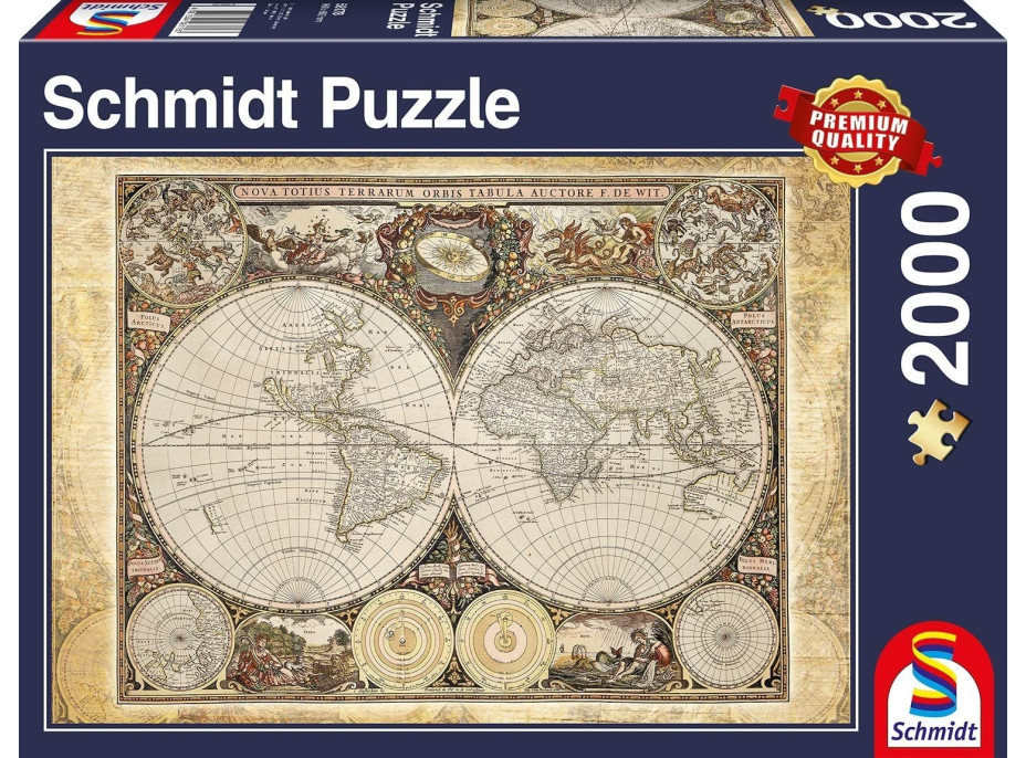 SCHMIDT Puzzle Historická mapa světa 2000 dílků