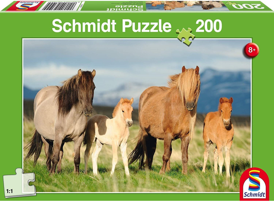 SCHMIDT Puzzle Koňská rodina 200 dílků