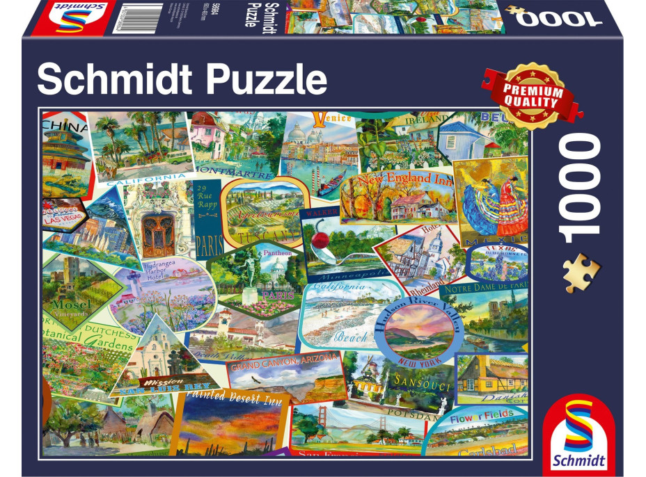 SCHMIDT Puzzle Samolepky z cest 1000 dílků