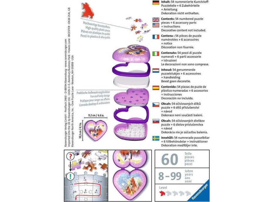 RAVENSBURGER 3D puzzle Srdce Koně 54 dílků