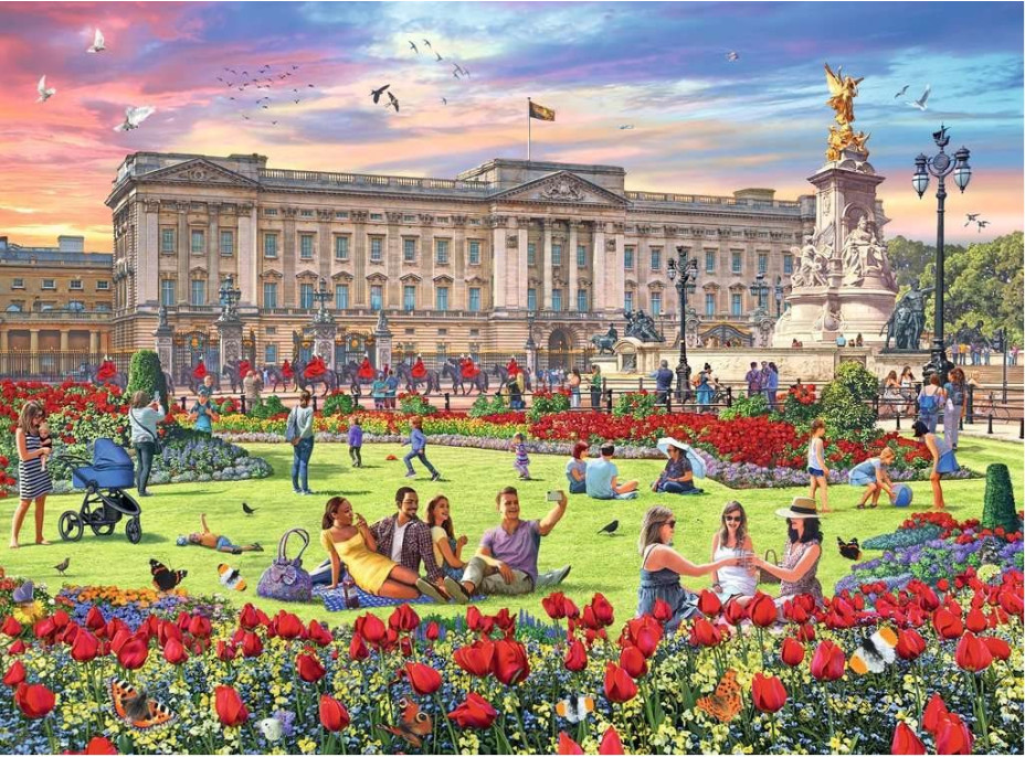 RAVENSBURGER Puzzle Královské rezidence, Velká Británie 4x500 dílků