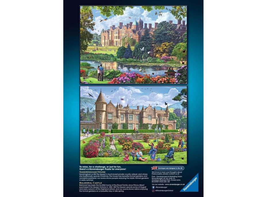 RAVENSBURGER Puzzle Královské rezidence, Velká Británie 4x500 dílků