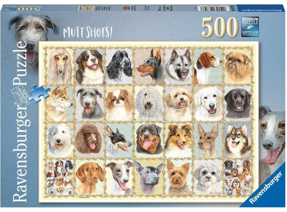 RAVENSBURGER Puzzle Portréty psů 500 dílků