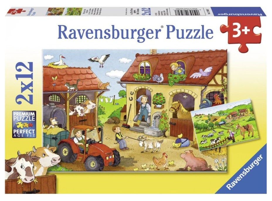 RAVENSBURGER Puzzle Práce na farmě 2x12 dílků