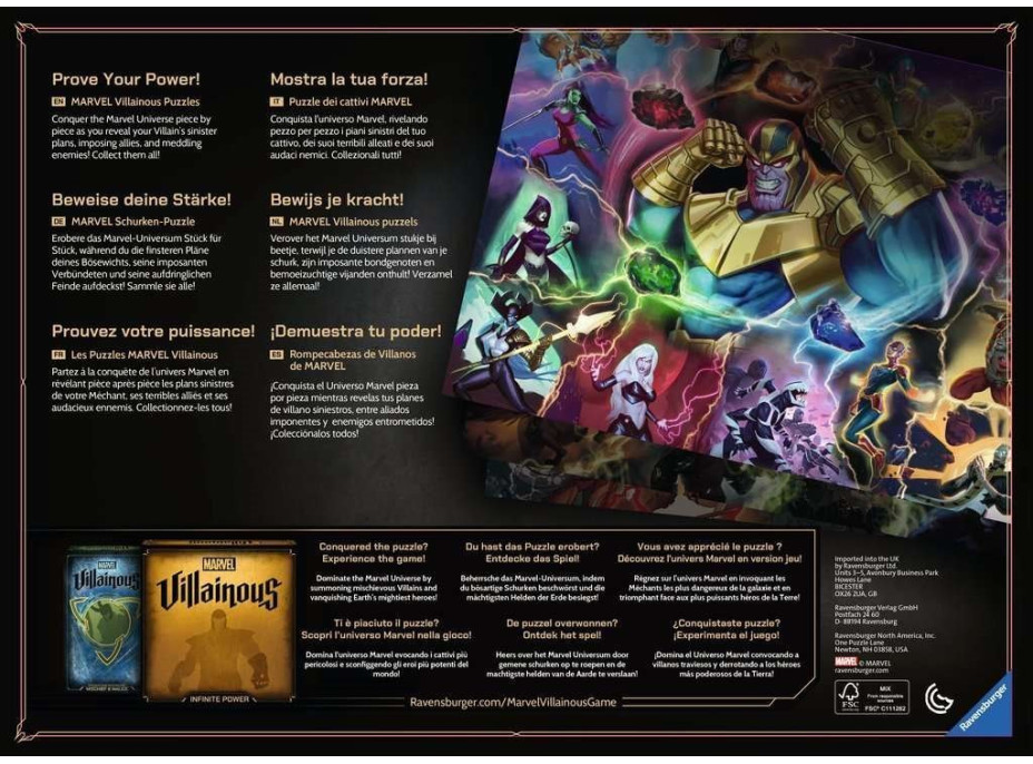 RAVENSBURGER Puzzle Marvel Villainous: Thanos 1000 dílků