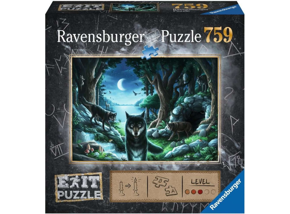 RAVENSBURGER Únikové EXIT puzzle Vlk 759 dílků