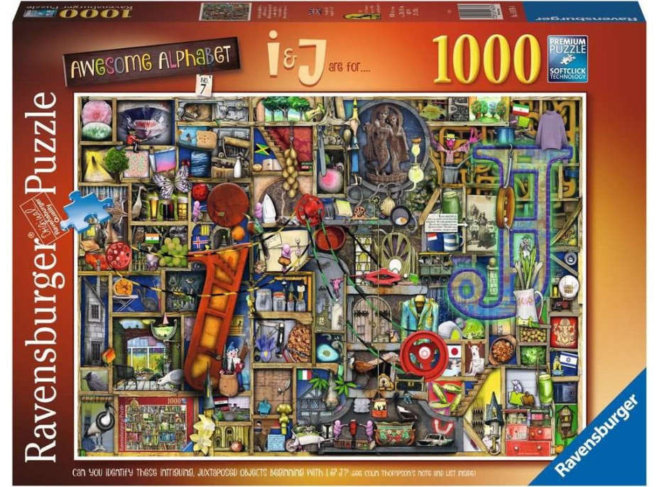 RAVENSBURGER Puzzle Úžasná abeceda - písmeno I a J 1000 dílků