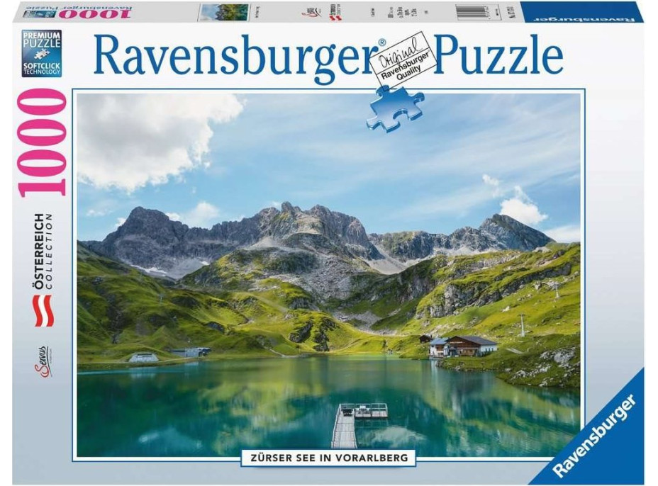 RAVENSBURGER Puzzle Zürské jezero ve Vorarlbersku, Rakousko 1000 dílků