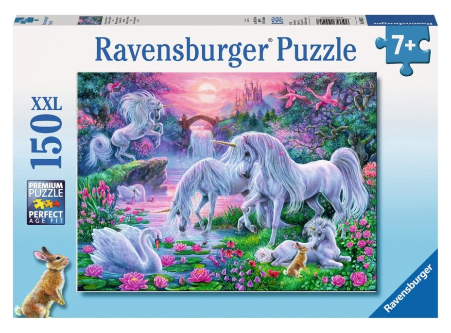 RAVENSBURGER Puzzle Jednorožci při západu slunce XXL 150 dílků